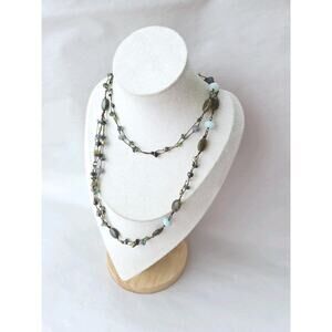SILPADA Sterling Silver 925 Beaded Necklace 36” long Labradorite Pearl Peridot